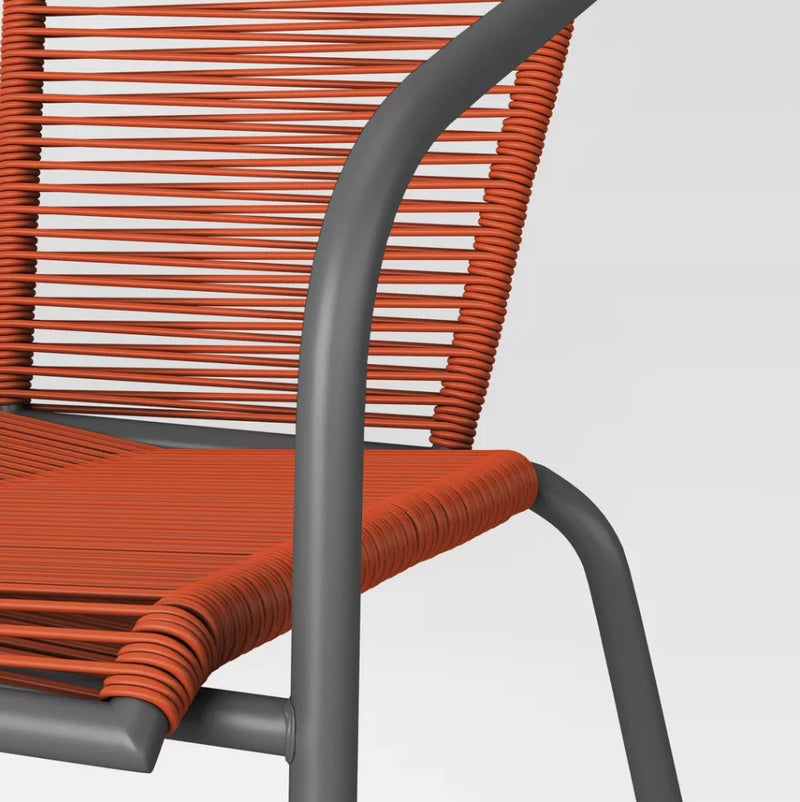 PVC Stackable Patio Chair - Red