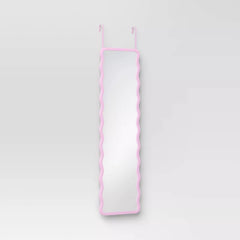 Wavy Over The Door Mirror - White