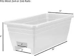 24 Inch Deck Railing Planter Box - Mocha