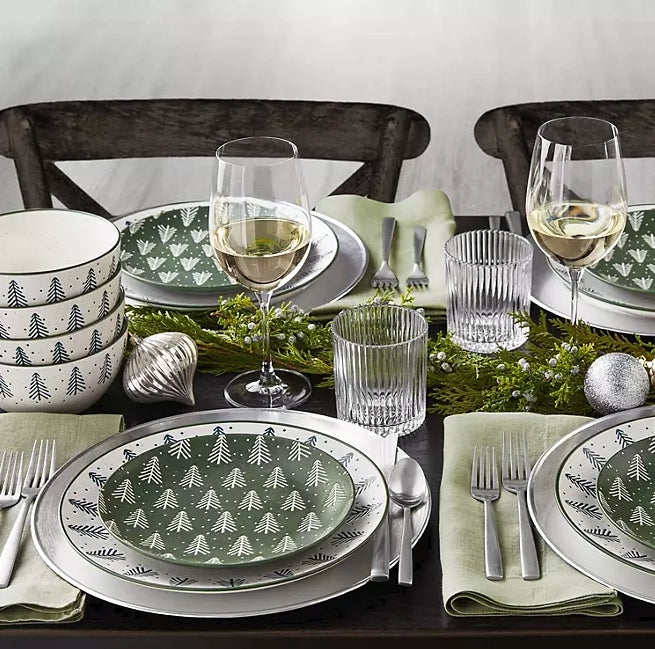 12-Piece Stoneware Holiday Dinnerware Set