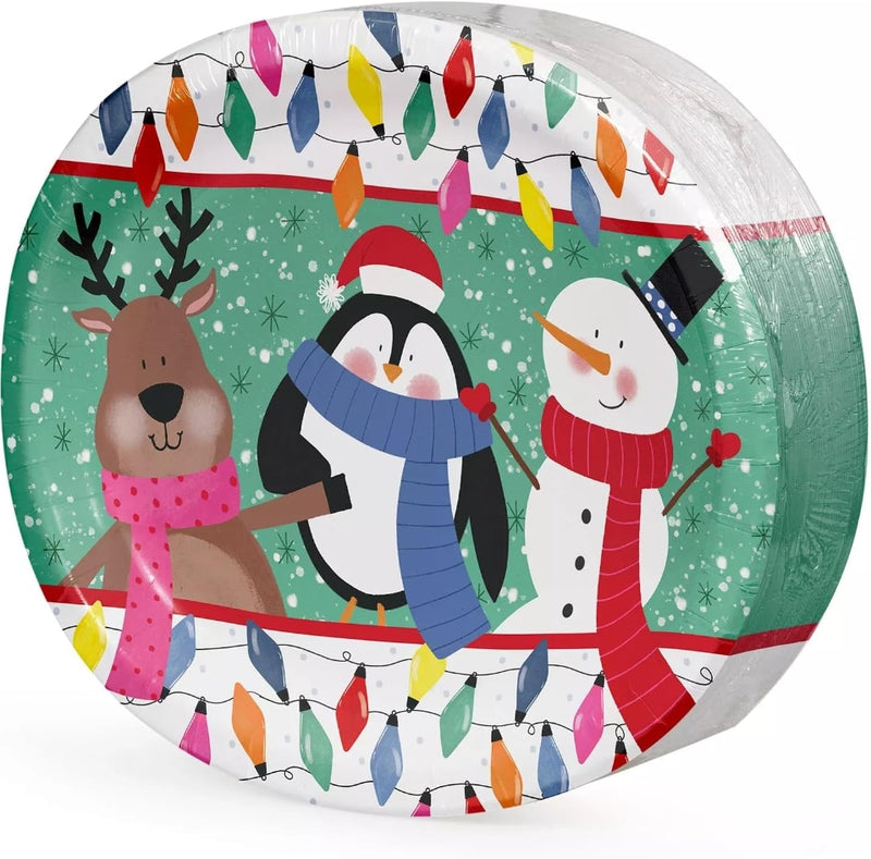 Tree Decorating Party Oval Paper Plates, 10" x 12" (50 Count)