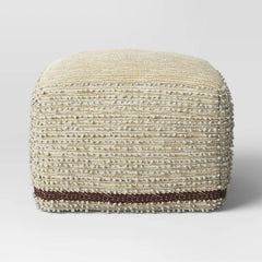 Branchville Square Pouf Cream Boucle