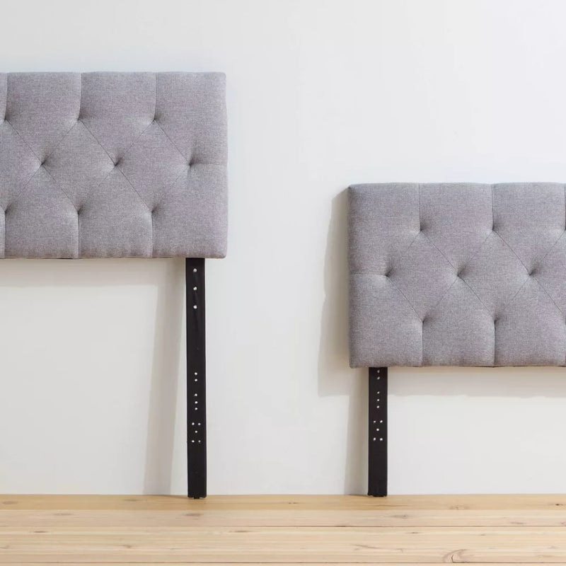 Emmie Adjustable Upholstered Headboard with Diamond Tufting - Queen