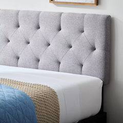 Queen Raquel Channel Upholstered Headboard - Gray