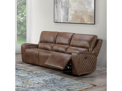 Raymond Leather Power Reclining Sofa - Camel