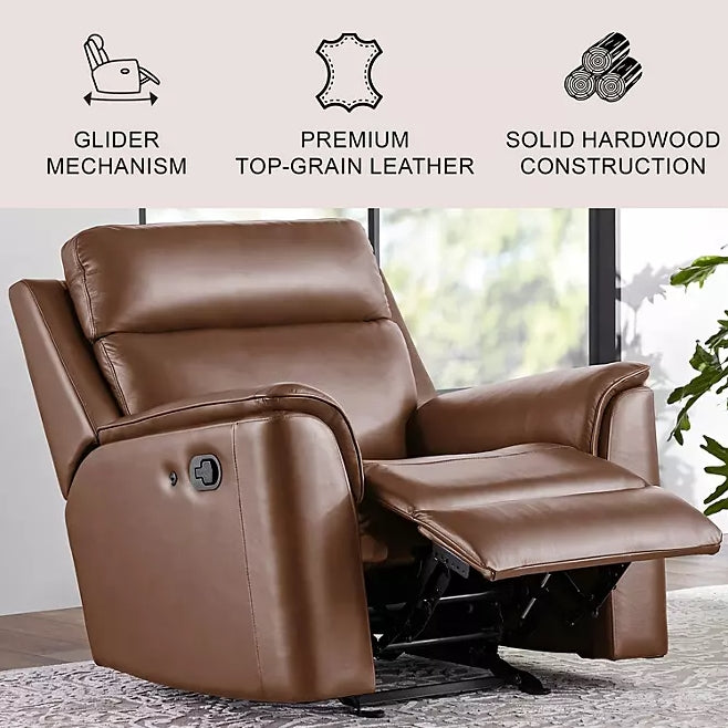 Lennox Glider Recliner Brown Wichita Home Outlet