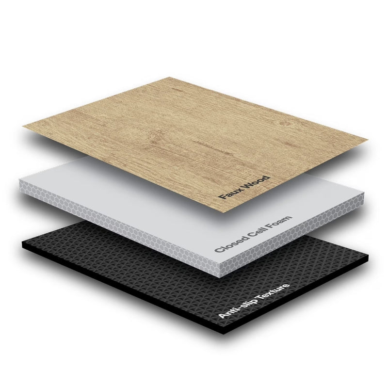 Norsk Reversible Foam Flooring, Faux Wood, 22.44" x 22.44", 12 Tiles