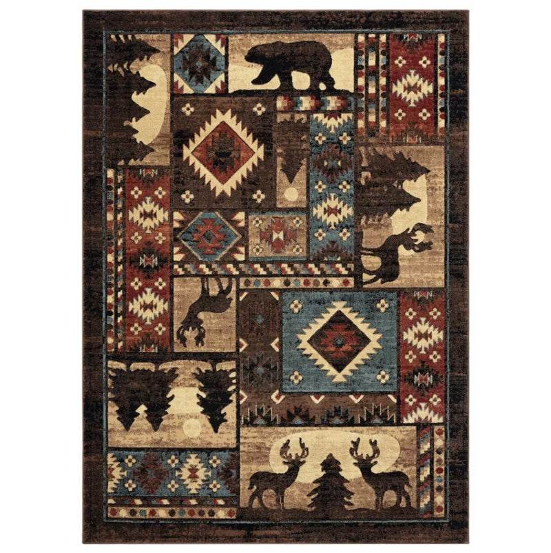 Buffalo Bear Lodge Area Rug - 5'3" x 7'2"