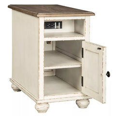 Realyn Chairside End Table - White/Brown