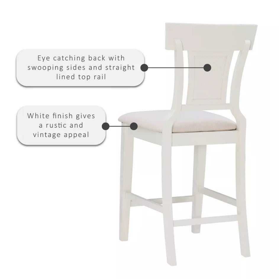 Rylan Counter Height Barstool - White | Wichita Home Outlet