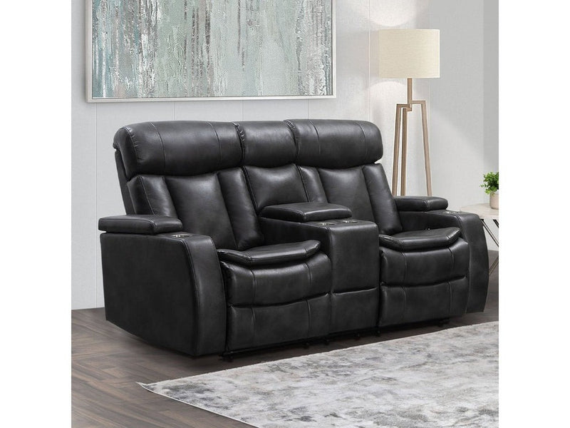 Zayne Power Reclining Leather Loveseat