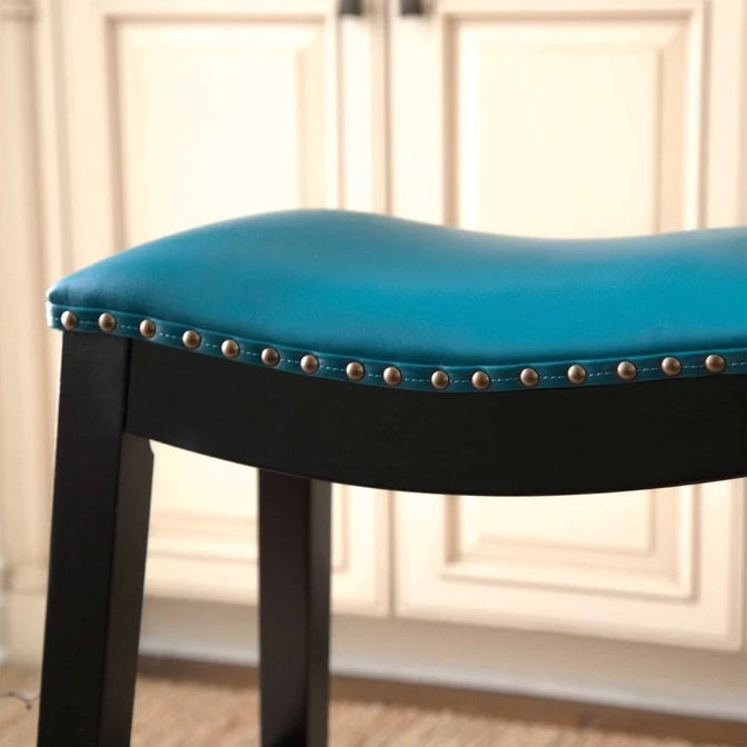 Chapin Bonded Leather Saddle Counter Stool - Teal