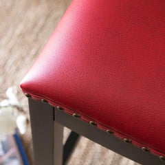 Chapin Bonded Leather Saddle Counter Stool - Red