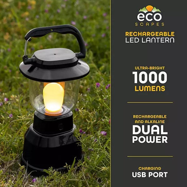 EcoScapes Dual Power LED Rechargeable Lantern