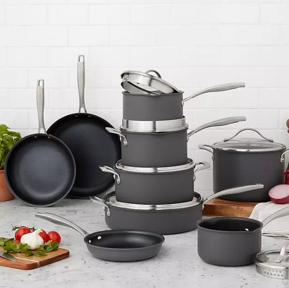 15-Piece Hard Anodized Aluminum Cookware Set