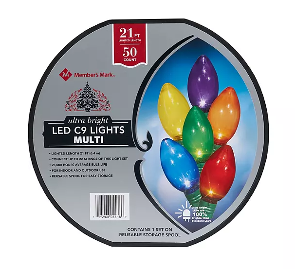 50 Count LED C9 Lights - Multi Color