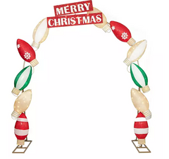 8' Pre-Lit Stacked Ornament Arch