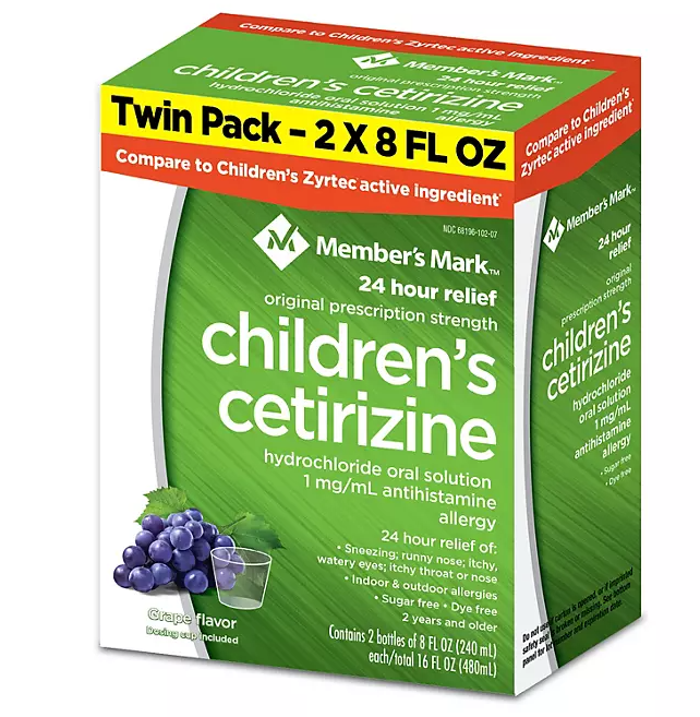 Children's Cetirizine Allergy Relief Oral Solution 2pk 8oz