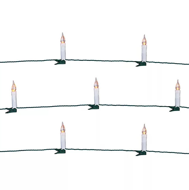 50ct Flickering LED Candlestick Lights, 40.8' Lighted Length