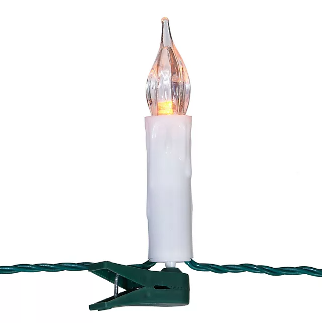 50ct Flickering LED Candlestick Lights, 40.8' Lighted Length