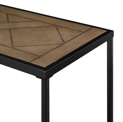 Industrial 47 in. Parquet Veneer Rectangle Console Table
