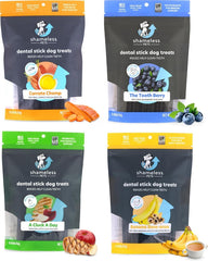 Shameless Pets Dental Treats for Dogs, Variety (4-Pack)