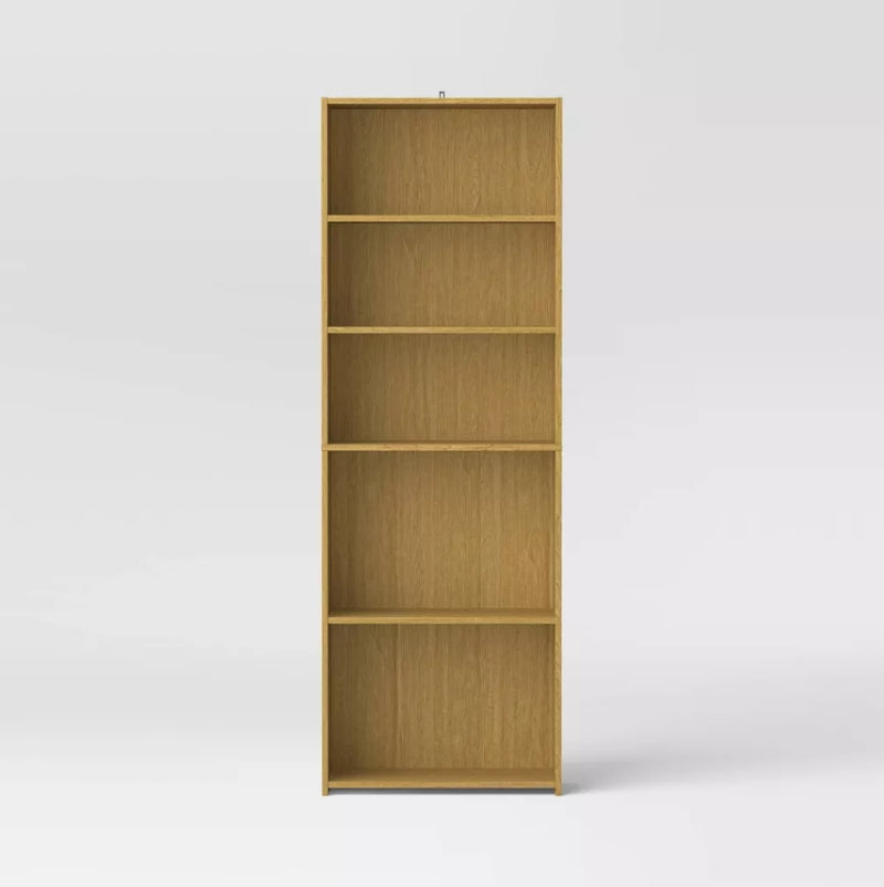 5 Shelf Bookcase - Natural Wood