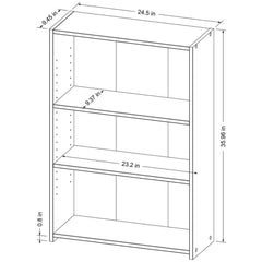 3 Shelf Bookcase - Black