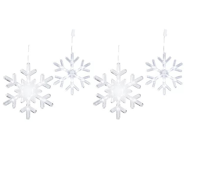 16 8-Function LED Snowflake Lights - Cool White