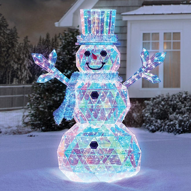 6' Pre-Lit Prismatic Snowman | Wichita Home Outlet