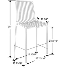 Sodra Rounded Seat Wire Counter Height Barstool - Black (Set of 2)