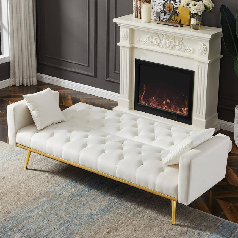 73" Upholstered Futon - Off White