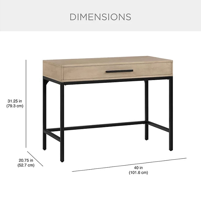 Stetson Writing Desk with Storage Drawer - Natural