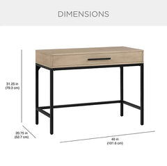 Stetson Writing Desk with Storage Drawer - Natural