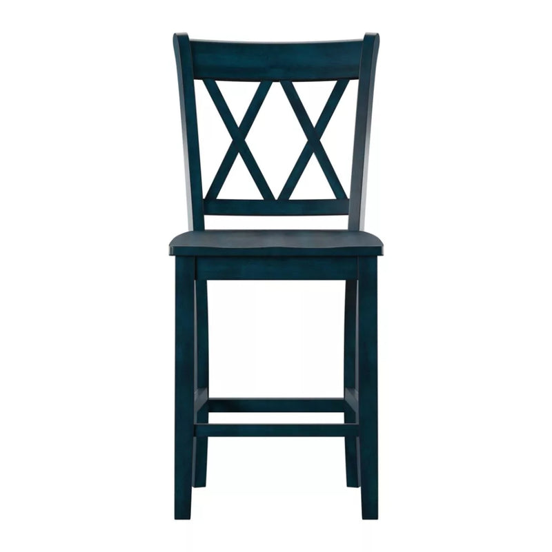 24" South Hill Double X Back Counter Height Barstools - Antique Denim