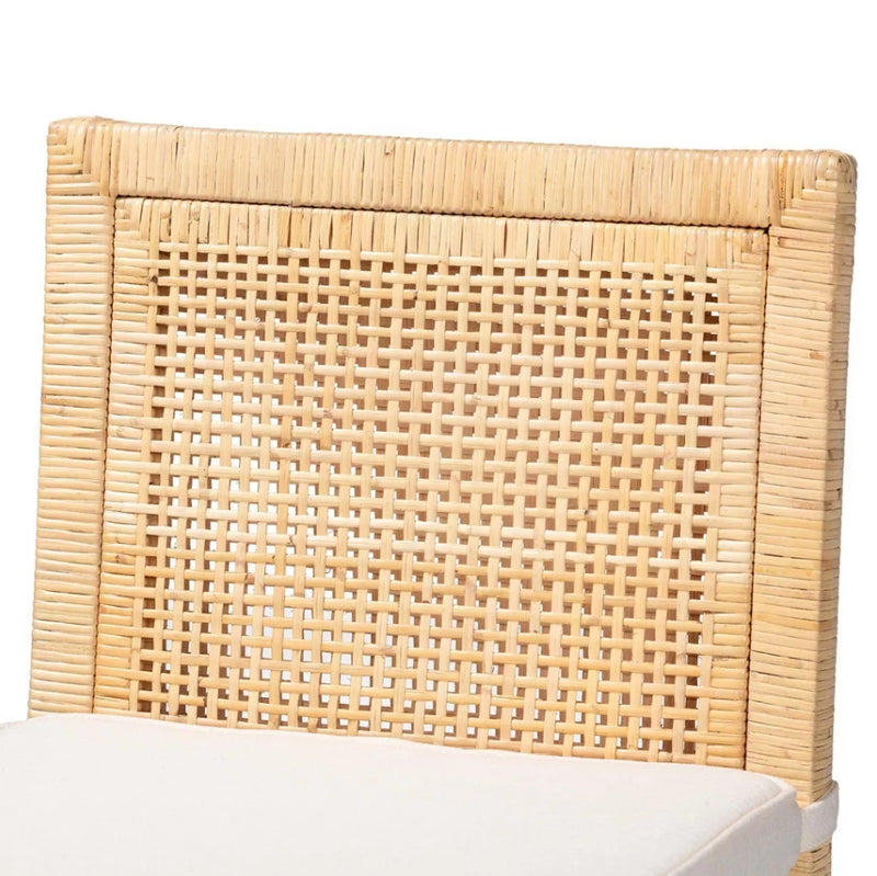 Sofia Wood and Rattan Counter Height Barstool - Natural