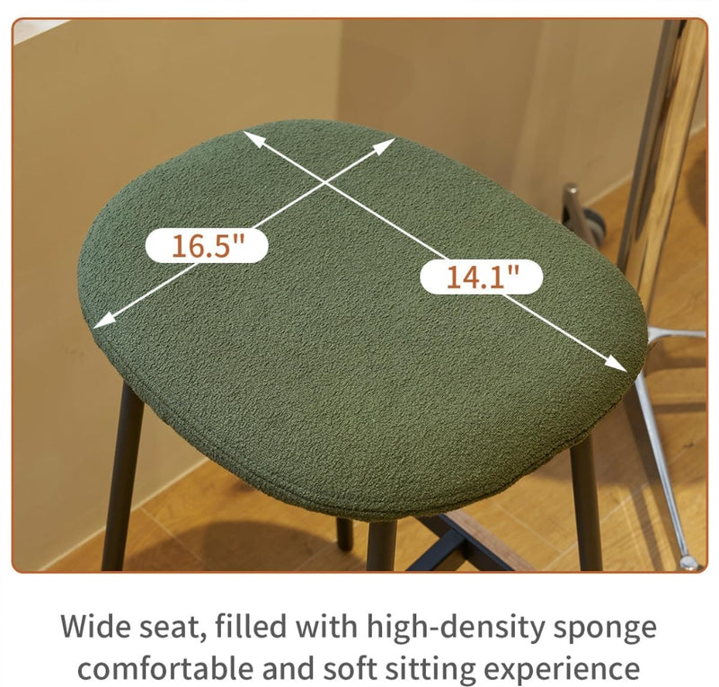 Backless Counter Barstools - Green (Set of 2)