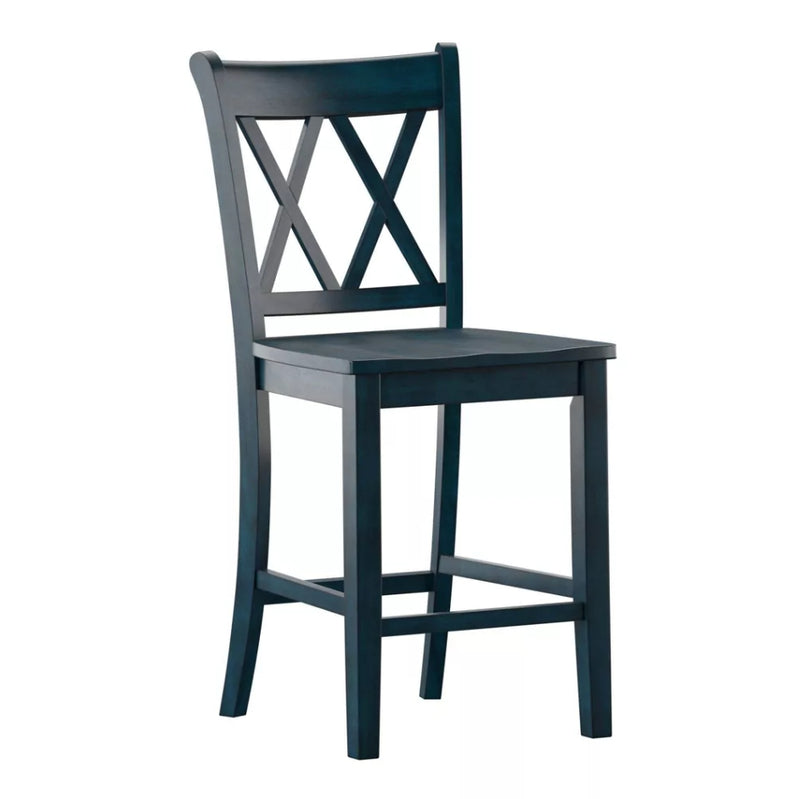 24" South Hill Double X Back Counter Height Barstools - Antique Denim