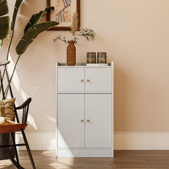 Steel Storage Cabinet with Adjustable Shelves - White