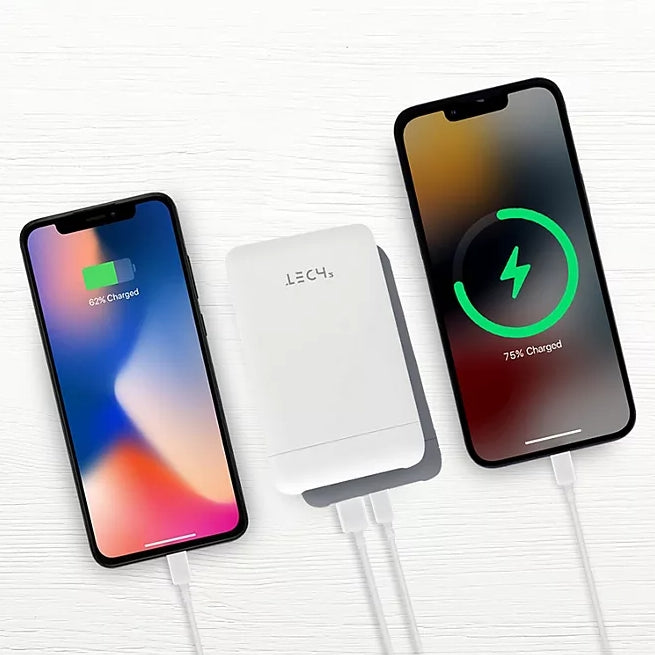 Tech Squared10K mAh Power Bank with USB-C PD 20W and USB-A, 2 pk.