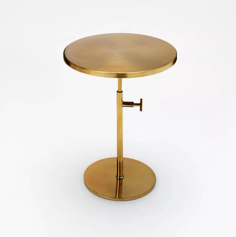 Adjustable Brass Accent Table - Brass