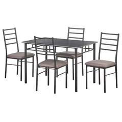 5pc Rectangular Dining Set - Black/Gray