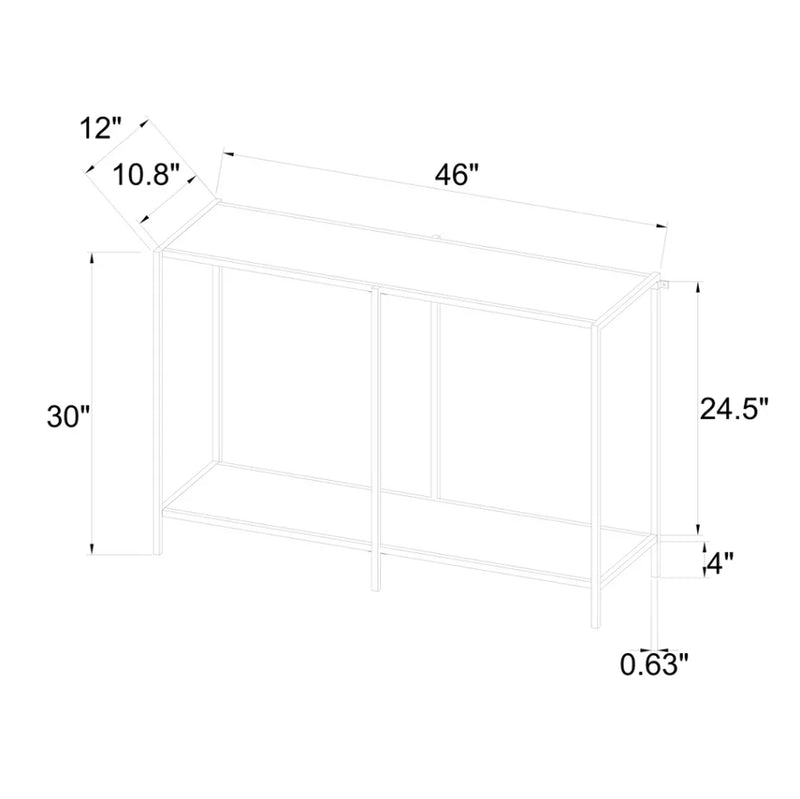 Faux Marble and Metal Console Table - Gold