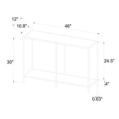 Faux Marble and Metal Console Table - Gold