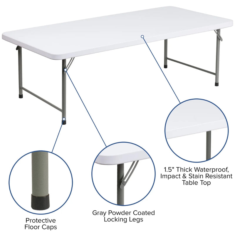 5' Kid's Plastic Folding Table