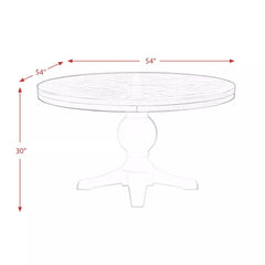 Barrett Round Standard Height Dining Table - Natural/White