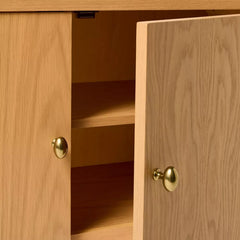 Modern Turned Wood 2 Door Cabinet - Brown