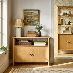 Modern Turned Wood 2 Door Cabinet - Brown