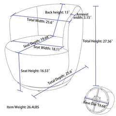 Teddy Fabric Swivel Accent Barrel Chair