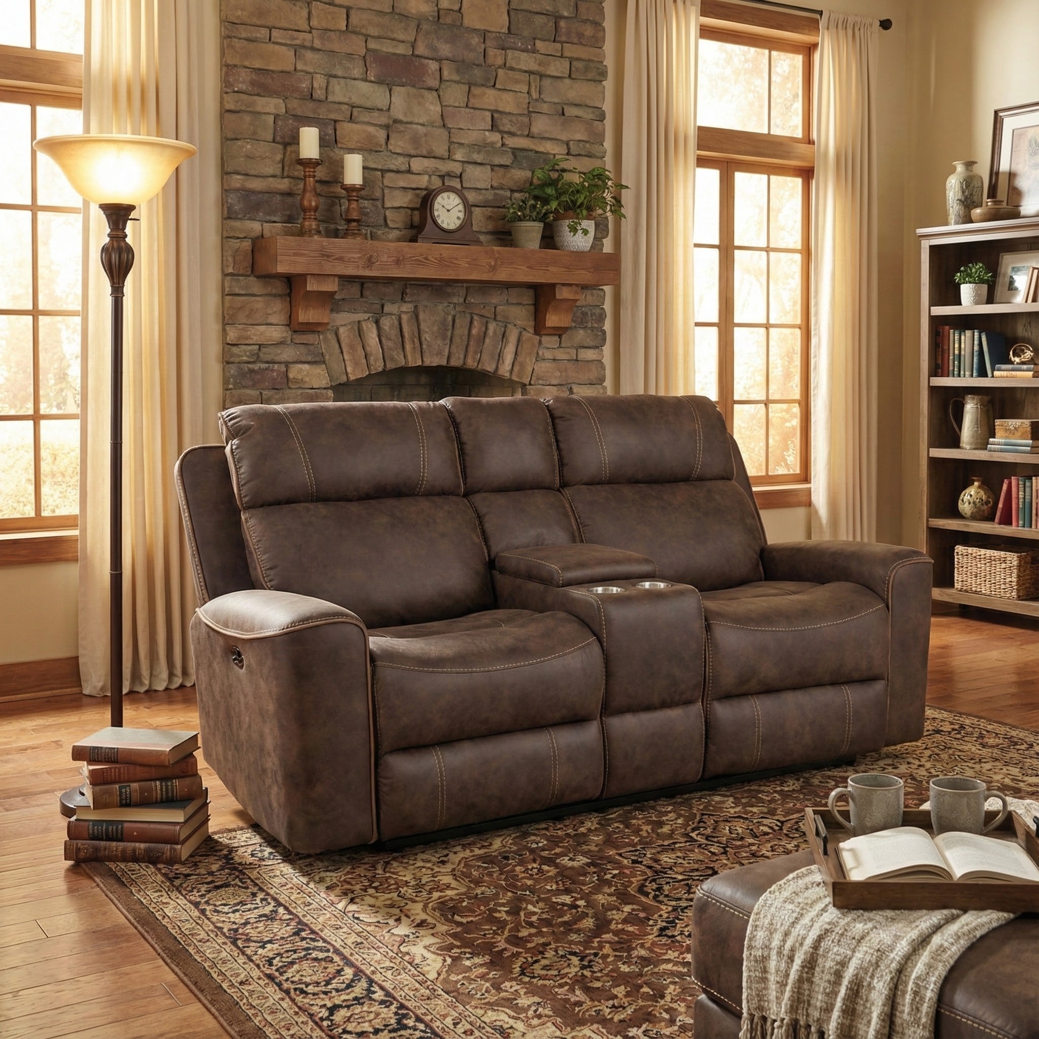 Telluride Chocolate Manual Reclining Loveseat - Wichita Home Outlet